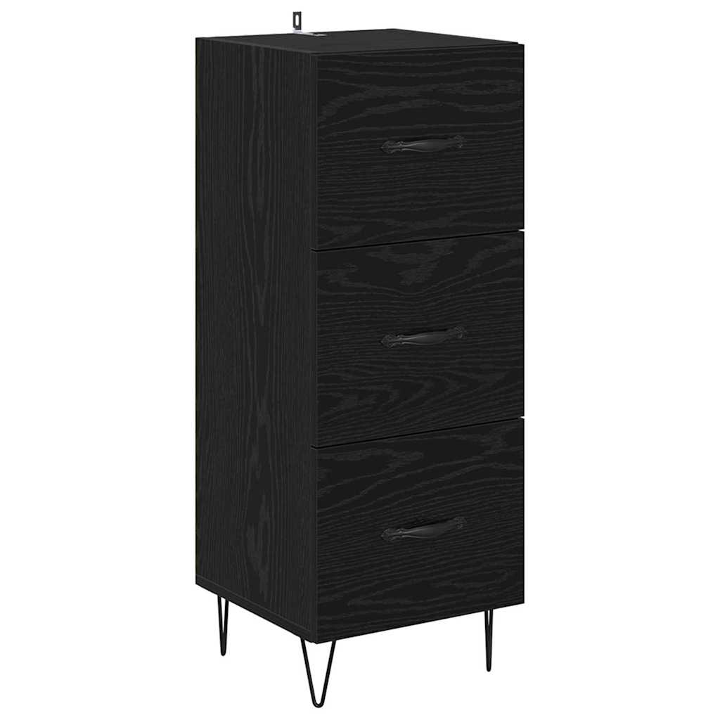 Highboard Black Oak 34.5 x 34 x 90 cm Engineered Wood
