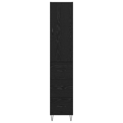 Highboard Black Oak 34.5 x 34 x 90 cm Engineered Wood