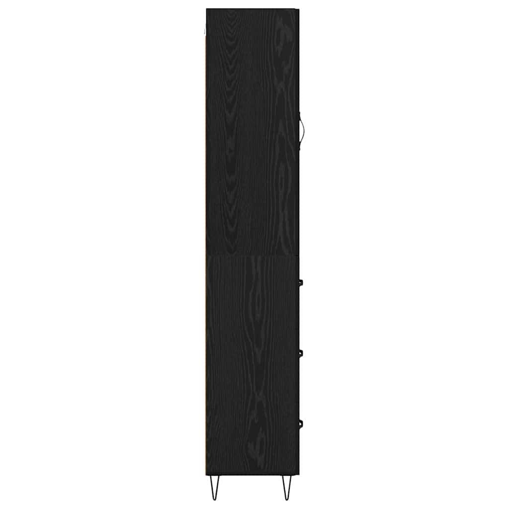 Highboard Black Oak 34.5 x 34 x 90 cm Engineered Wood