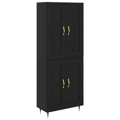 Highboard Black Oak 69.5 x 34 x 90 cm Engineered Wood