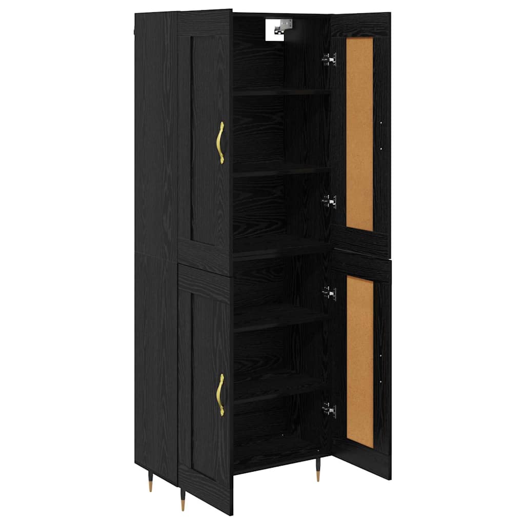 Highboard Black Oak 69.5 x 34 x 90 cm Engineered Wood