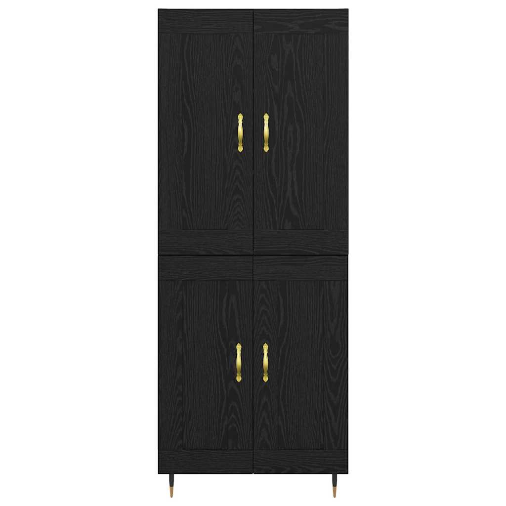 Highboard Black Oak 69.5 x 34 x 90 cm Engineered Wood