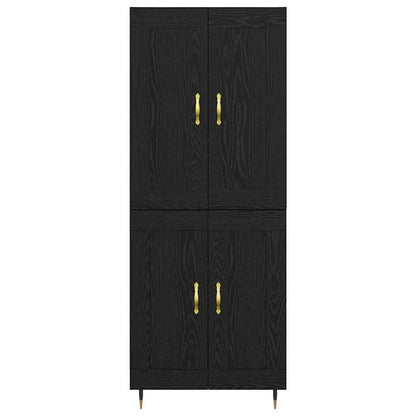 Highboard Black Oak 69.5 x 34 x 90 cm Engineered Wood