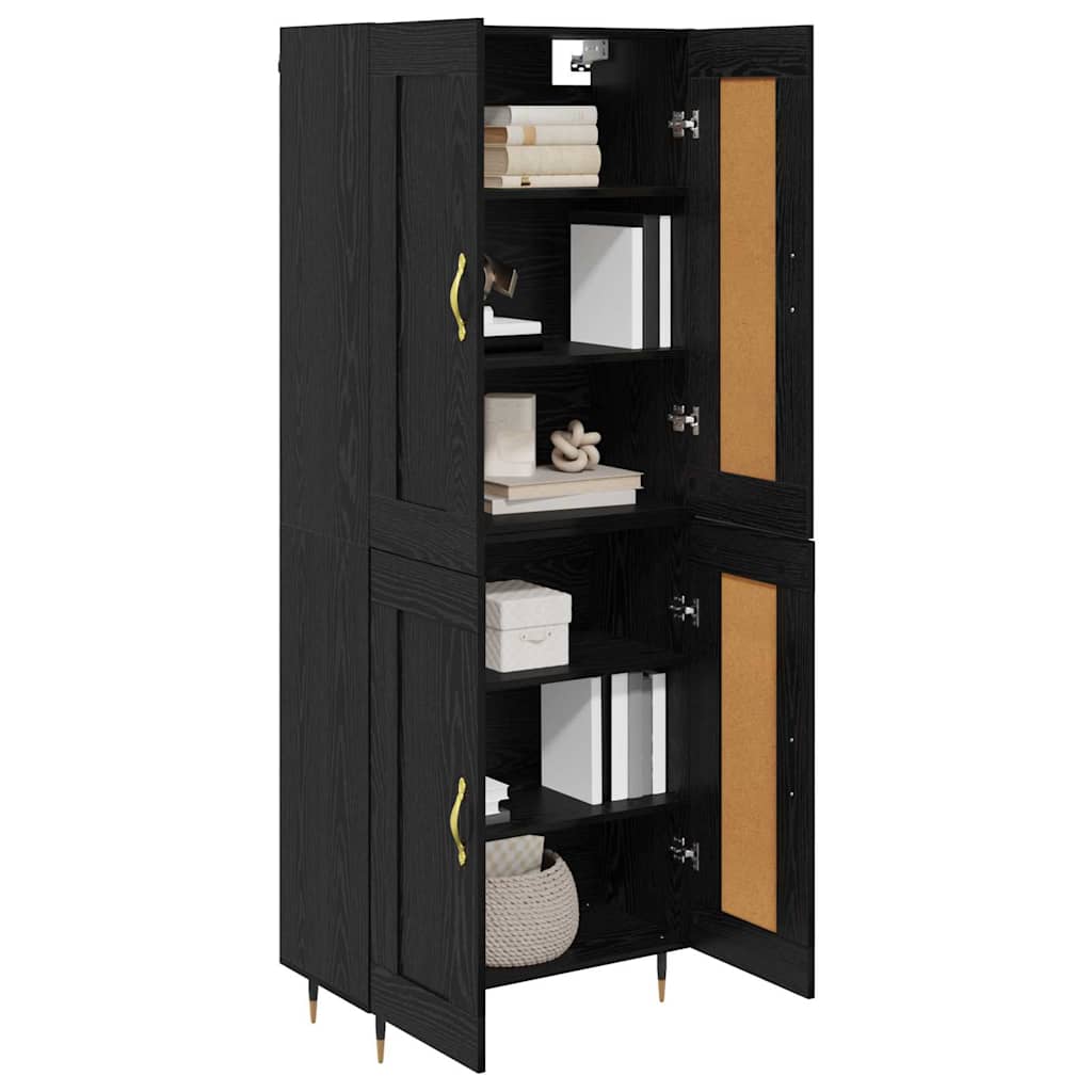 Highboard Black Oak 69.5 x 34 x 90 cm Engineered Wood