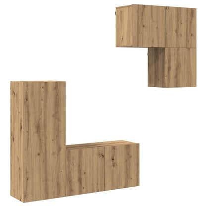 TV Cabinet 4 pcs Artisan Oak Engineered Wood