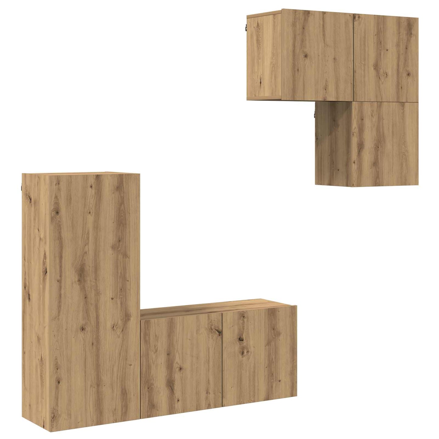 TV Cabinet Wall-mounted 4 pcs Artisan Oak Engineered Wood
