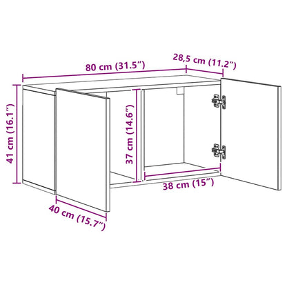 TV Cabinet Wall-mounted 4 pcs Black Oak Engineered Wood
