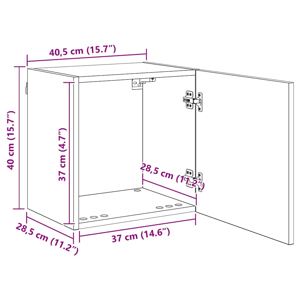 TV Cabinet Wall-mounted 4 pcs Black Oak Engineered Wood