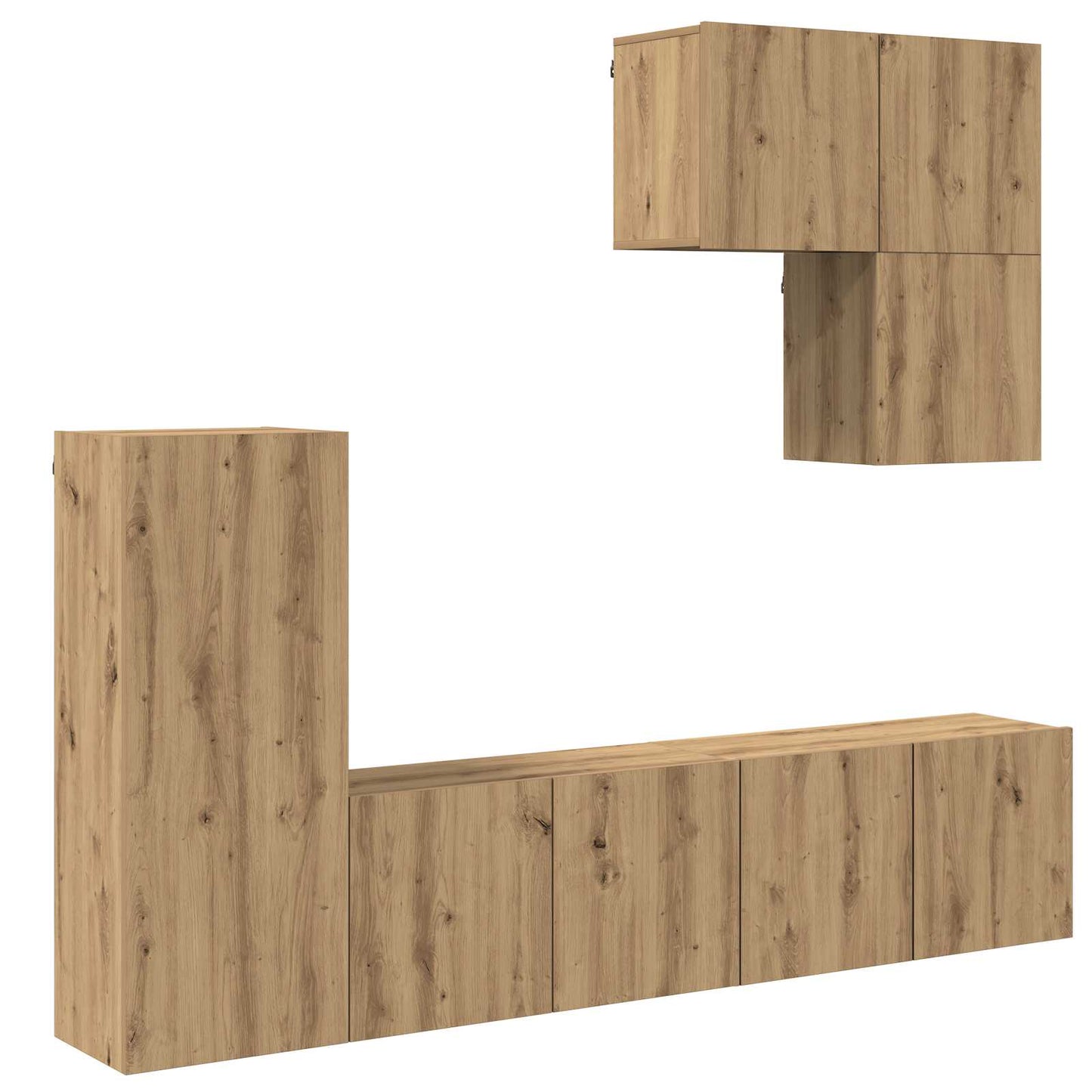 TV Wall Unit Wall-mounted 5 pcs Artisan Oak Engineered Wood