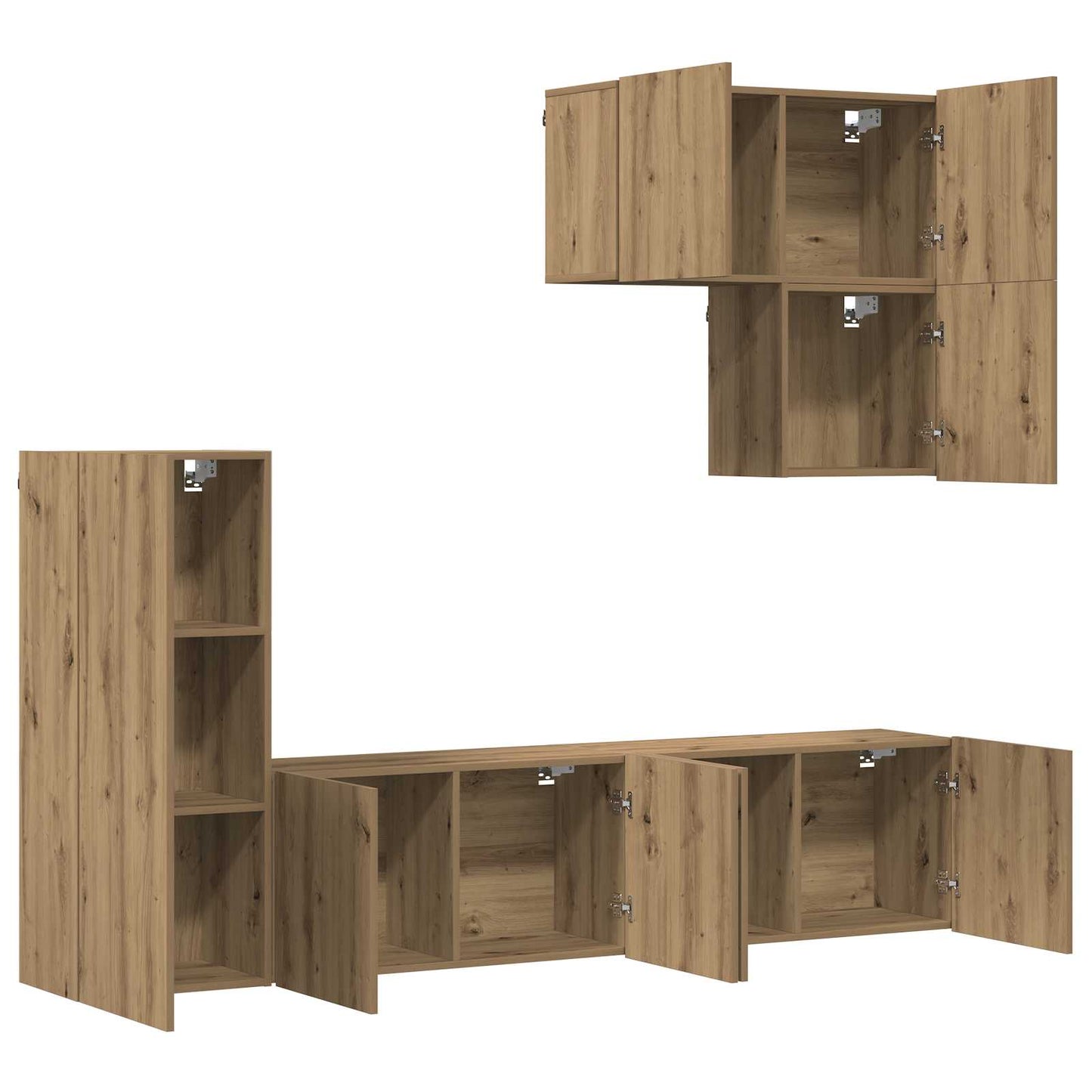 TV Wall Unit 5 pcs Artisan Oak Engineered Wood
