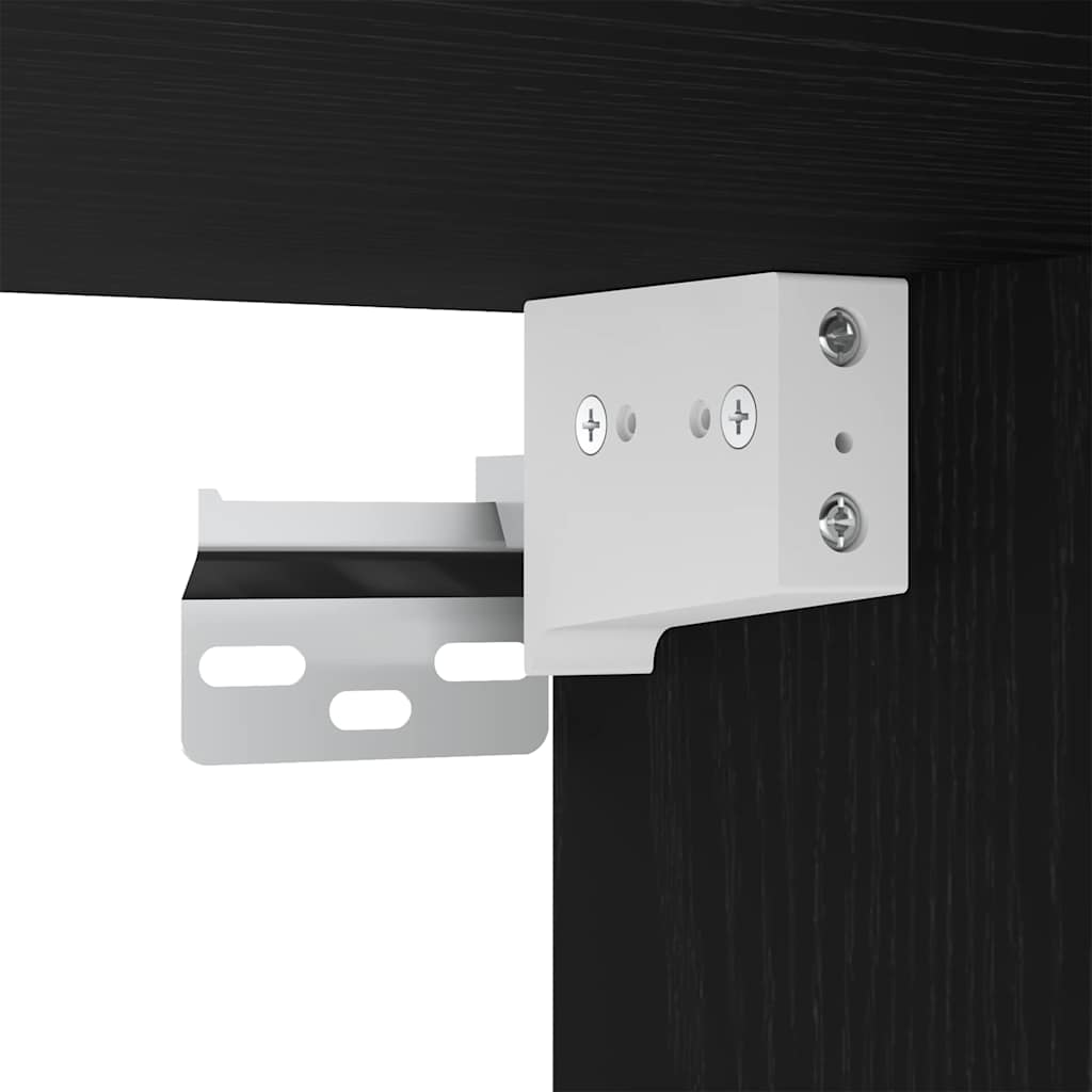 TV Wall Unit Wall-mounted 5 pcs Black Oak Engineered Wood