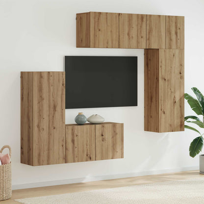 TV Wall Unit 5 pcs Artisan Oak Engineered Wood