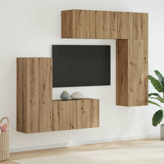 TV Wall Unit 5 pcs Artisan Oak Engineered Wood