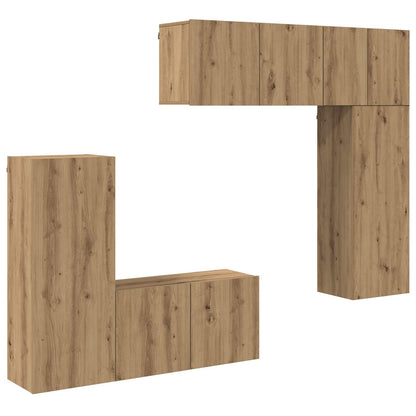 TV Wall Unit 5 pcs Artisan Oak Engineered Wood