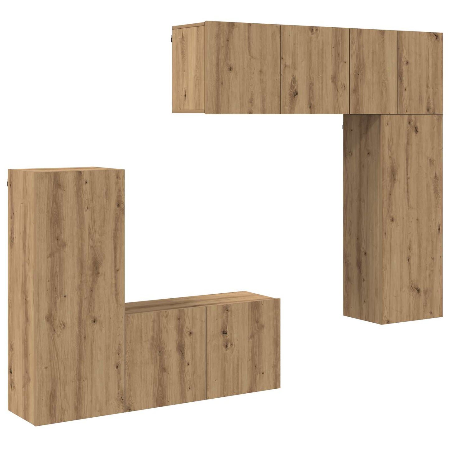 TV Wall Unit Wall-mounted 5 pcs Artisan Oak Engineered Wood