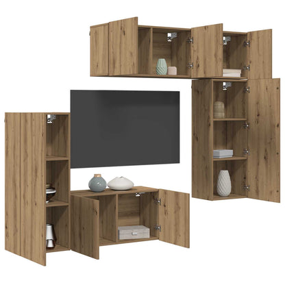 TV Wall Unit 5 pcs Artisan Oak Engineered Wood