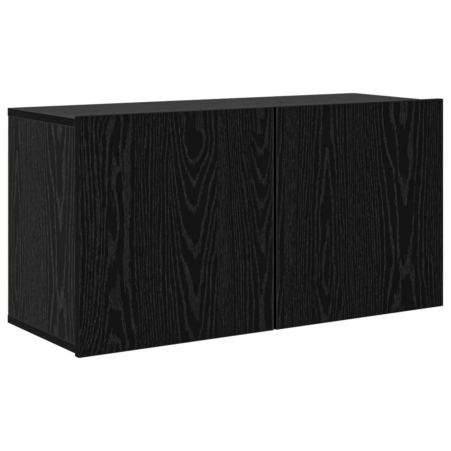 TV Wall Unit Wall-mounted 5 pcs Black oak Engineered Wood