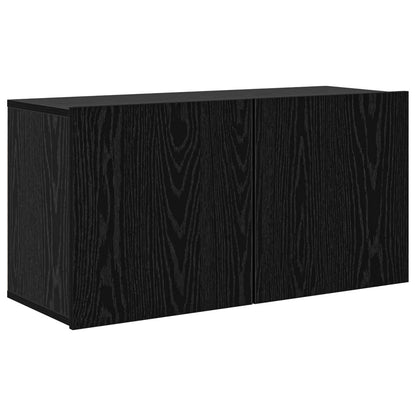 TV Wall Unit 5 pcs Black oak Engineered Wood