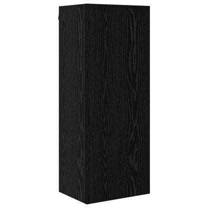 TV Wall Unit Wall-mounted 5 pcs Black oak Engineered Wood