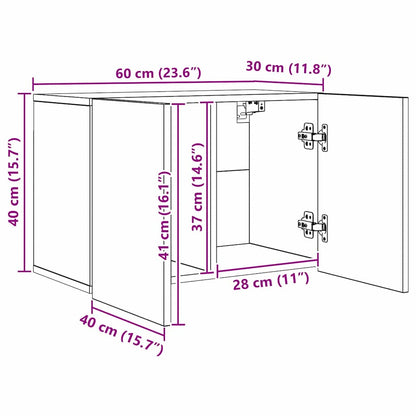 TV Wall Unit Wall-mounted 5 pcs Black oak Engineered Wood