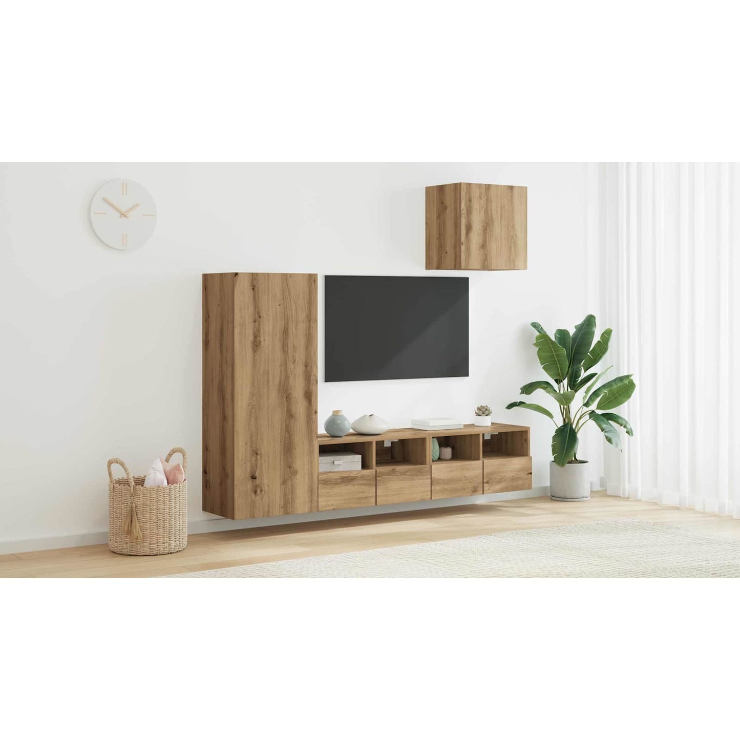 TV Wall Units 4 pcs Artisan Oak Engineered Wood