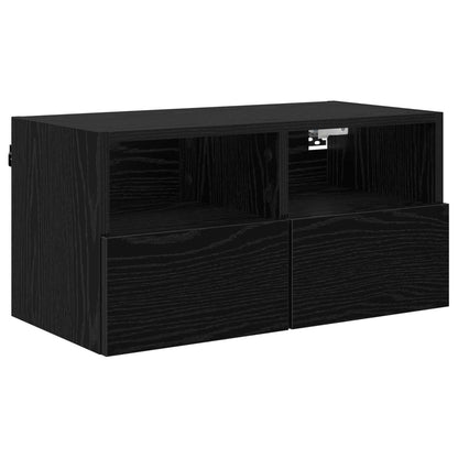 TV Wall Units 4 pcs Black Oak Engineered Wood