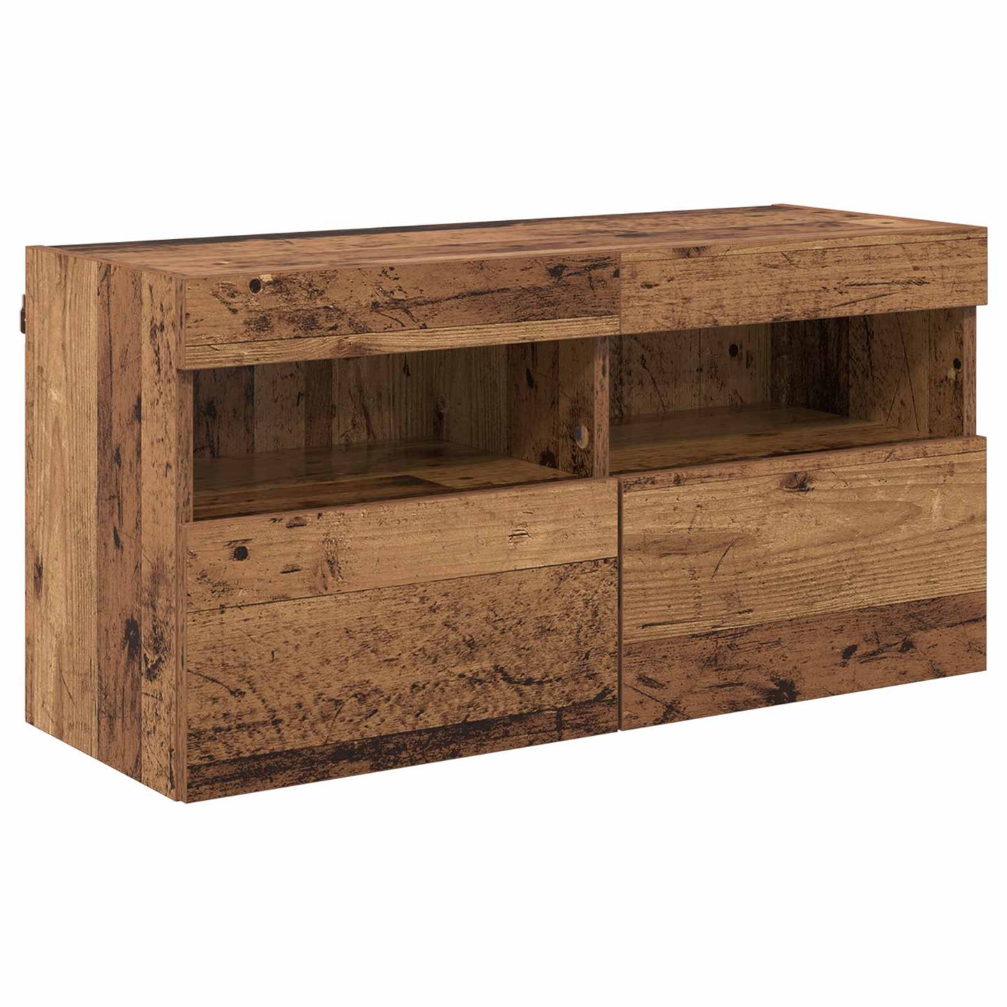 TV Wall Units Wall-mounted 6 pcs Black Oak Engineered Wood