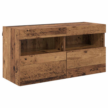 TV Wall Units Wall-mounted 6 pcs Black Oak Engineered Wood