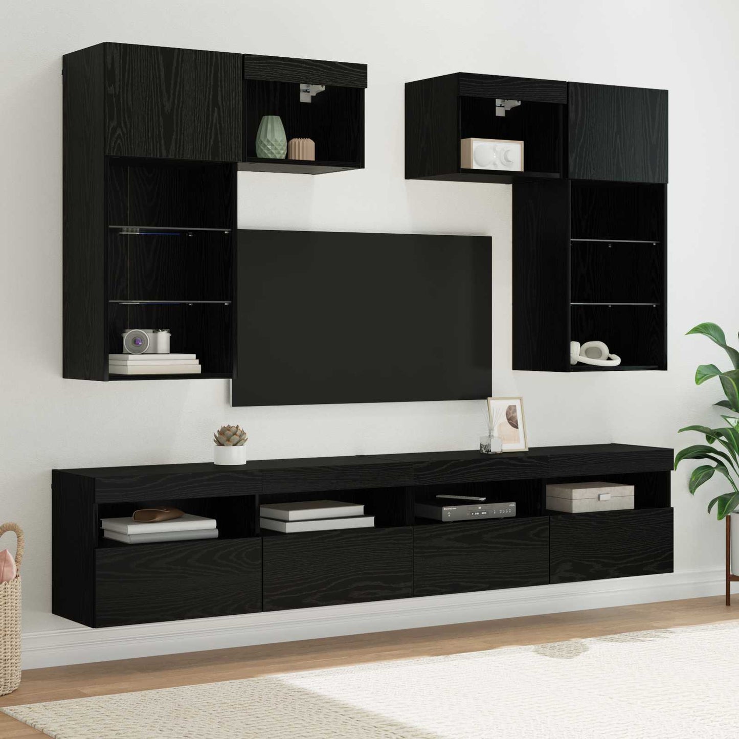 TV Wall Units Wall-mounted 6 pcs Artisan Oak Engineered Wood