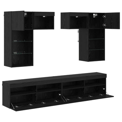 TV Wall Units Wall-mounted 6 pcs Artisan Oak Engineered Wood