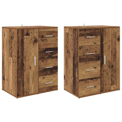 Sideboards with Drawer Corona 2 pcs Old Wood 59 x 39 x 80 cm
