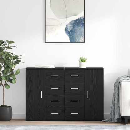 Sideboards with Drawer Corona 2 pcs Black Oak 59 x 39 x 80 cm