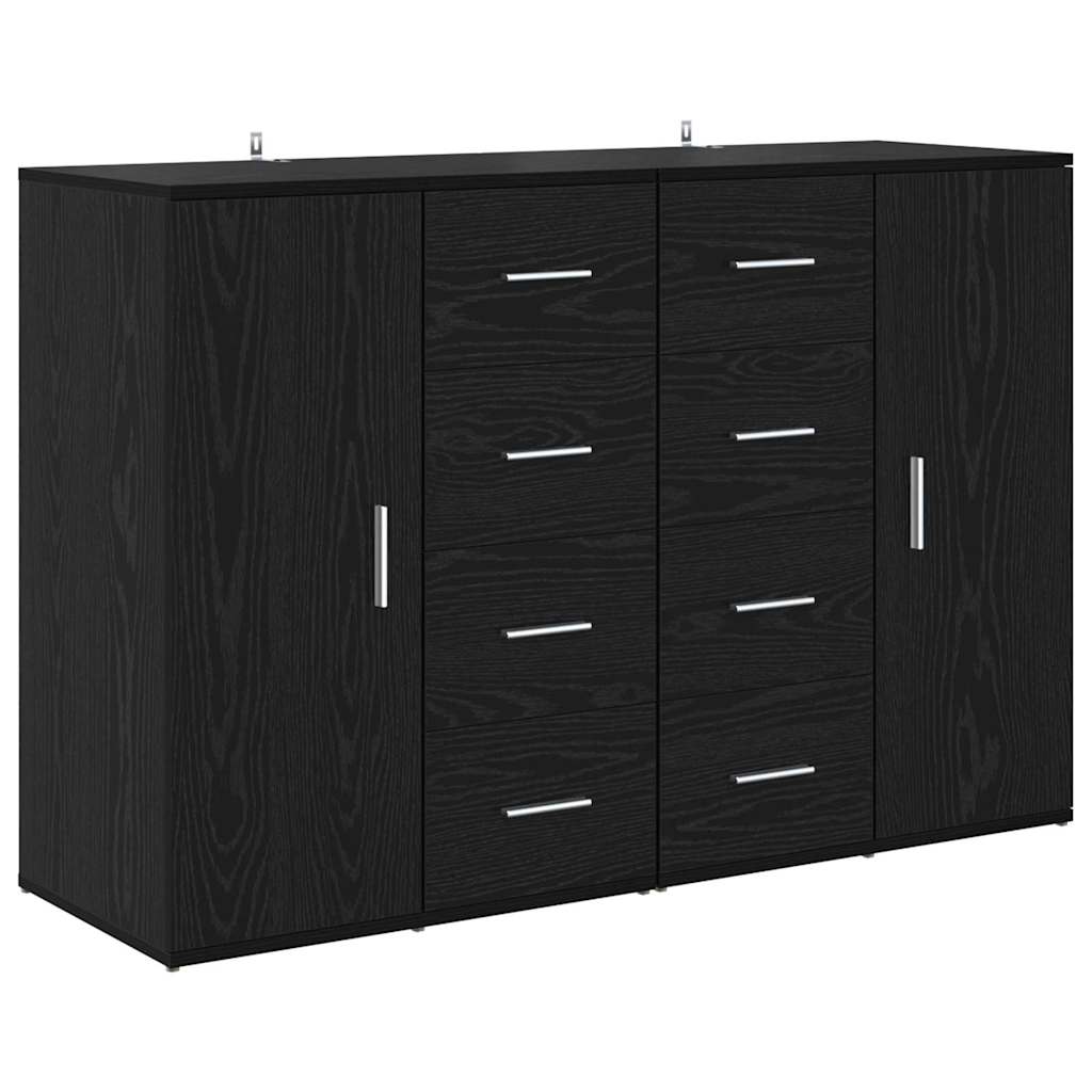 Sideboards with Drawer Corona 2 pcs Black Oak 59 x 39 x 80 cm