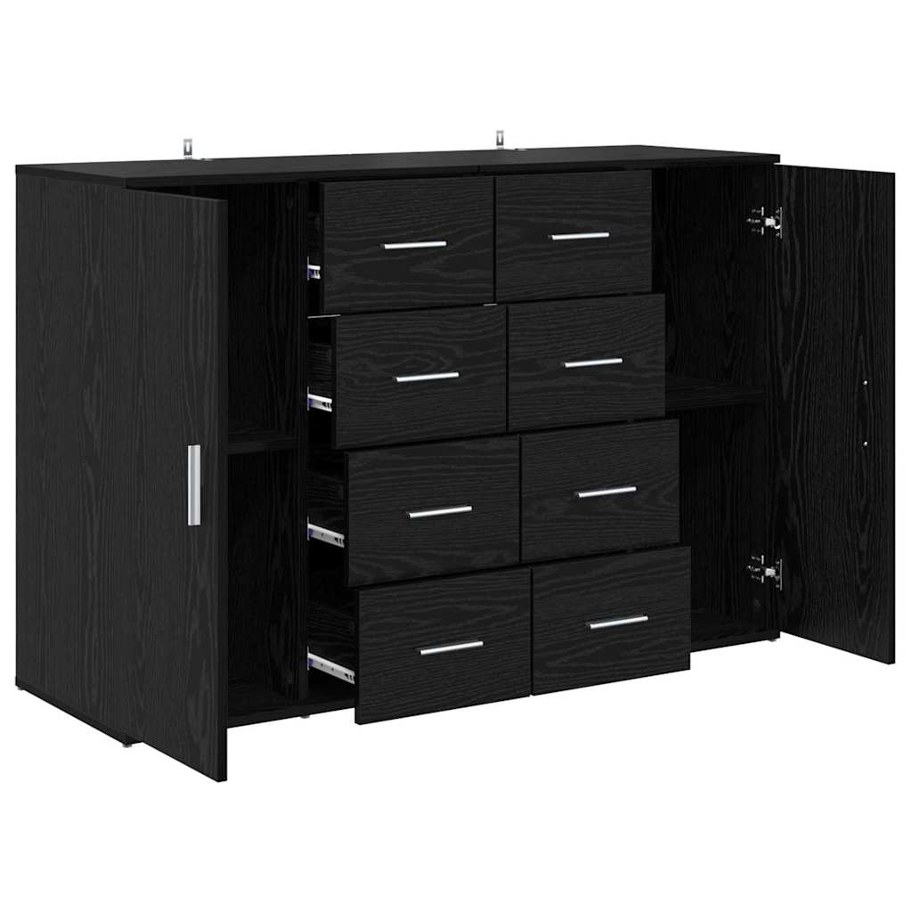 Sideboards with Drawer Corona 2 pcs Black Oak 59 x 39 x 80 cm