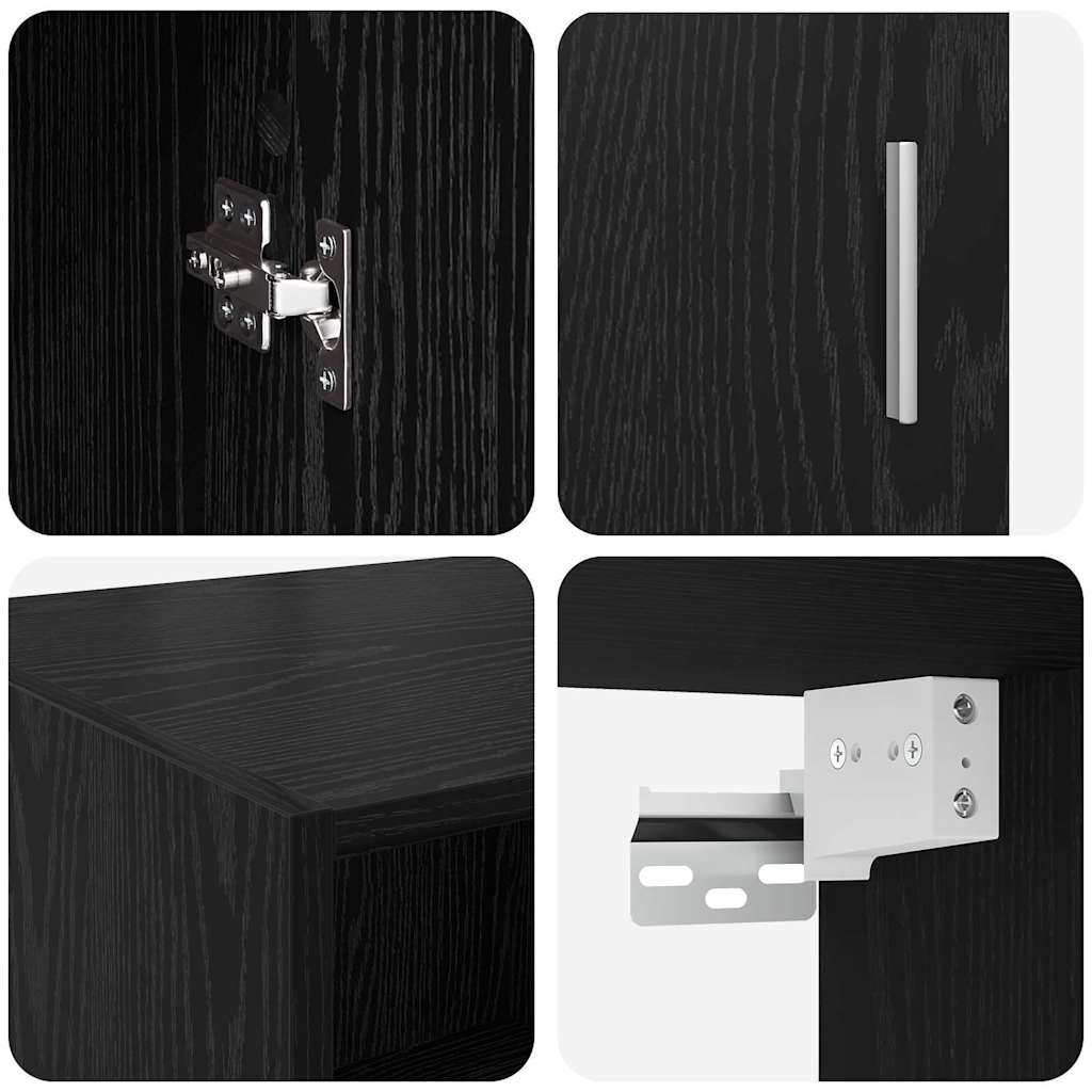 Storage Cabinet Black Oak 80 x 42.5 x 225 cm Engineered Wood