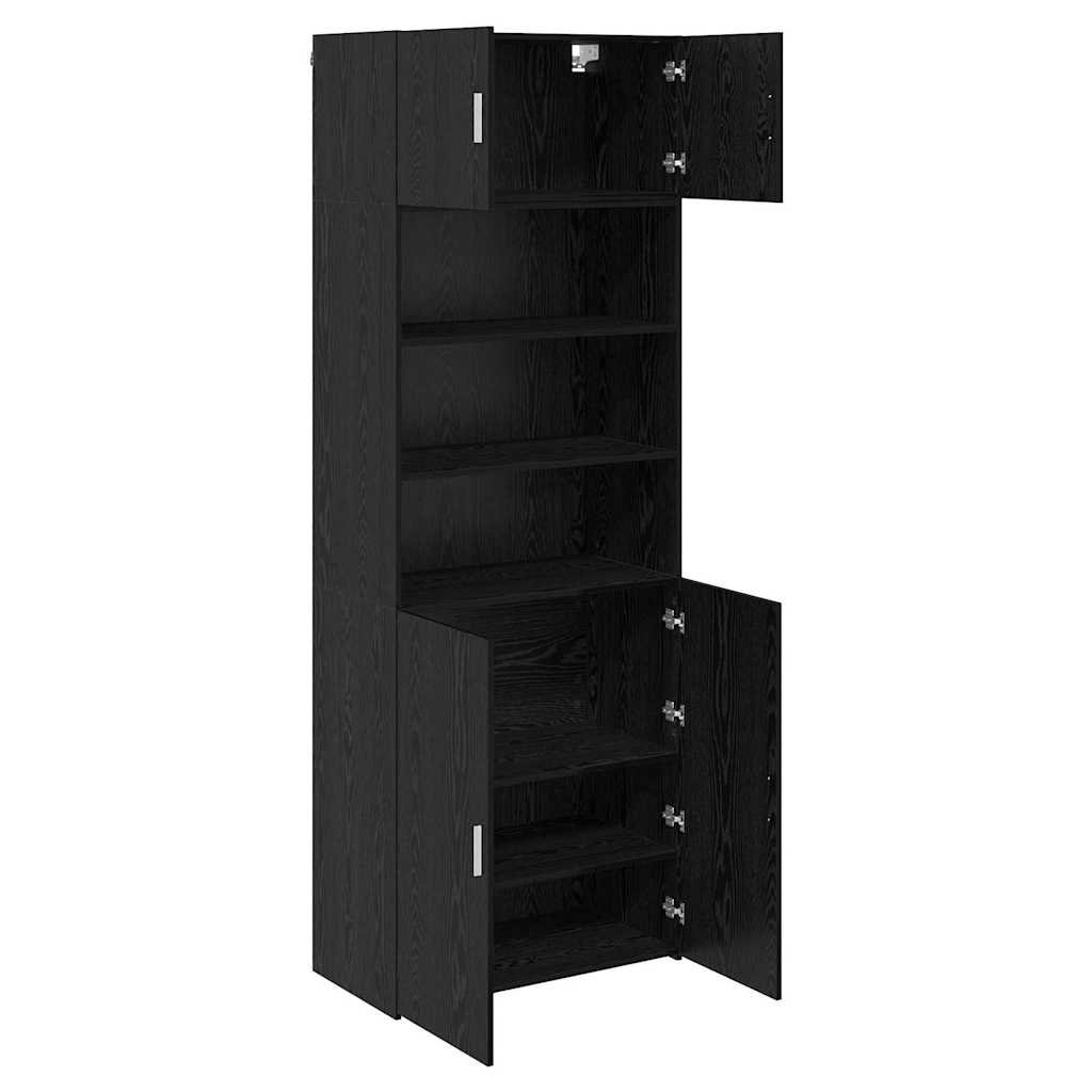 Storage Cabinet Black Oak 80 x 42.5 x 225 cm Engineered Wood
