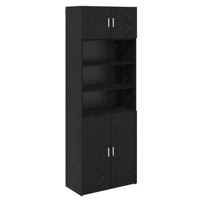 Storage Cabinet Black Oak 80 x 42.5 x 225 cm Engineered Wood