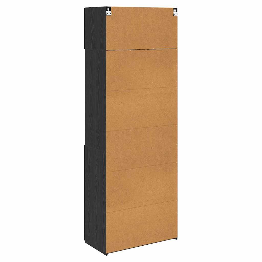 Storage Cabinet Black Oak 80 x 42.5 x 225 cm Engineered Wood