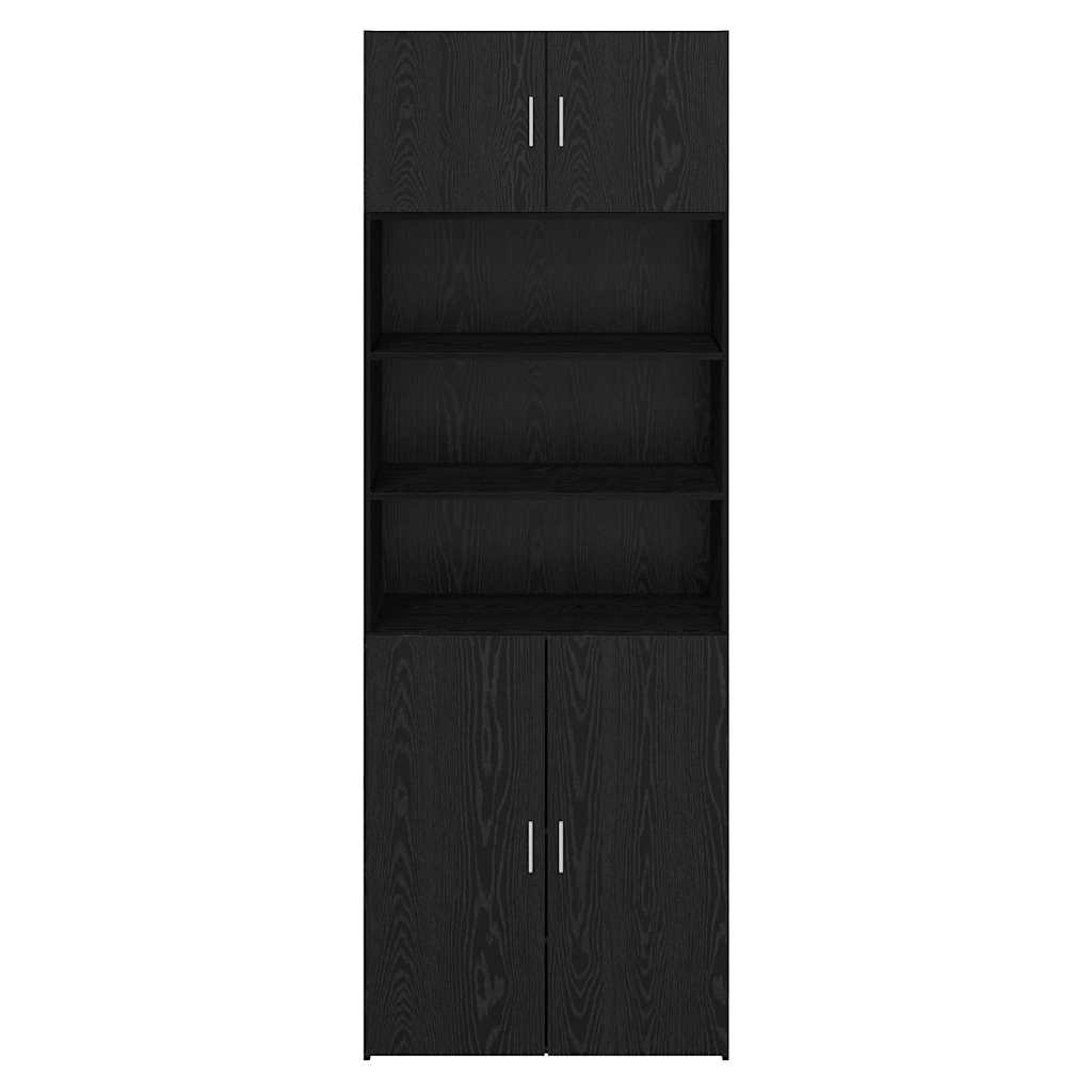 Storage Cabinet Black Oak 80 x 42.5 x 225 cm Engineered Wood