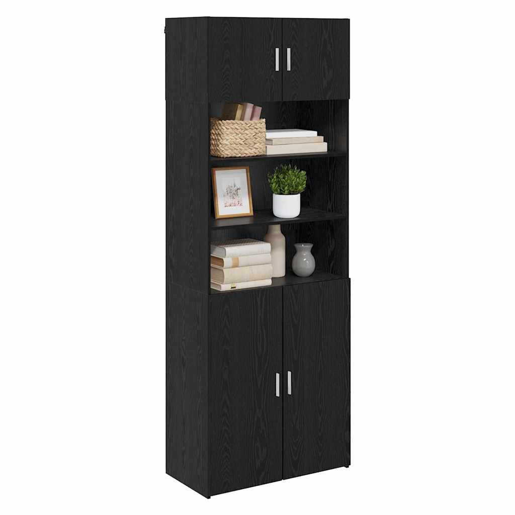 Storage Cabinet Black Oak 80 x 42.5 x 225 cm Engineered Wood