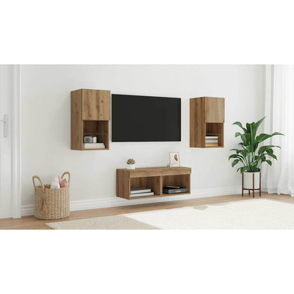 TV Wall Cabinets Wall-mounted 4 pcs Artisan Oak Engineered Wood