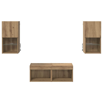 TV Wall Cabinets Wall-mounted 4 pcs Artisan Oak Engineered Wood