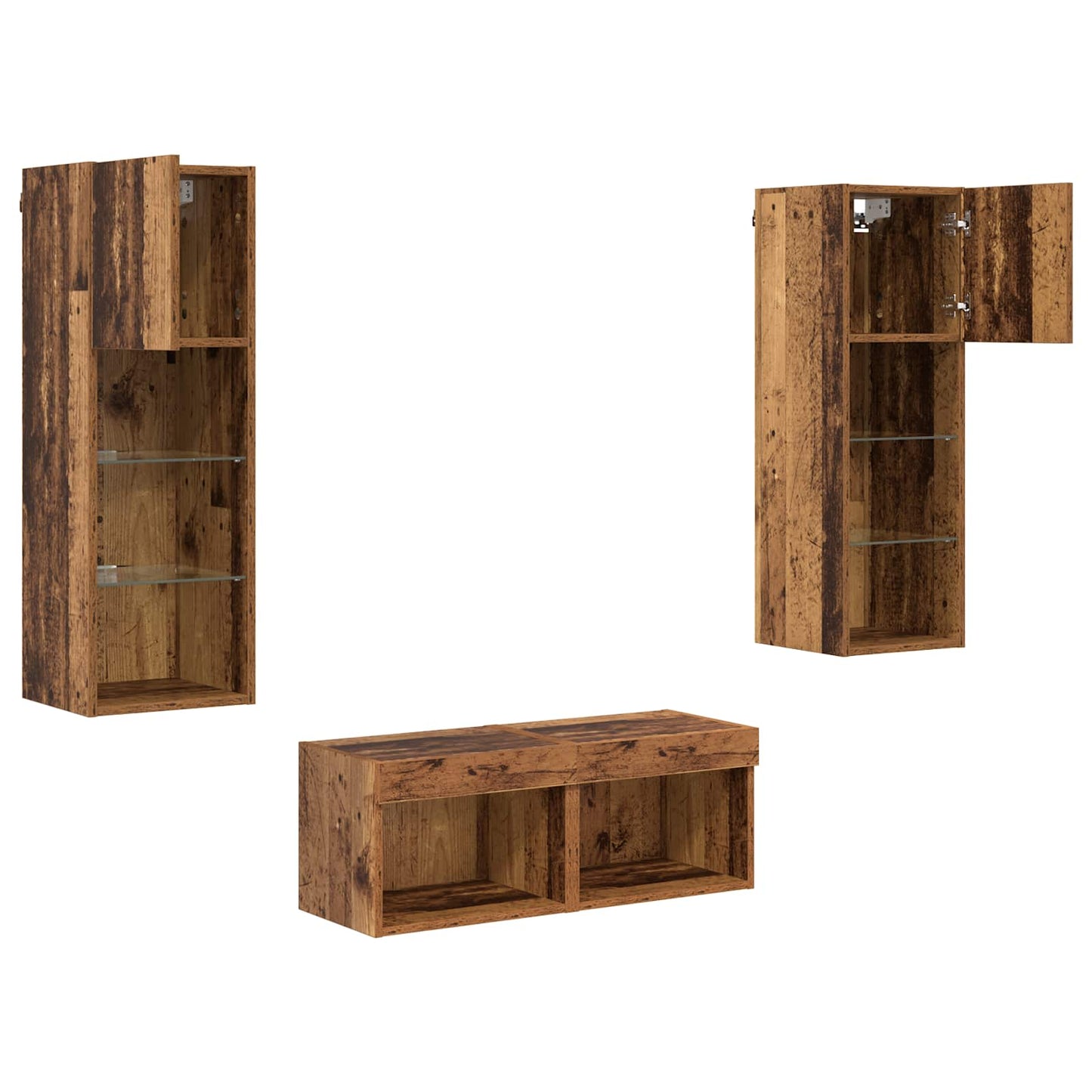 TV Wall Cabinets Wall-mounted 4 pcs Artisan Oak Engineered Wood