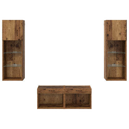 TV Wall Cabinets Wall-mounted 4 pcs Artisan Oak Engineered Wood