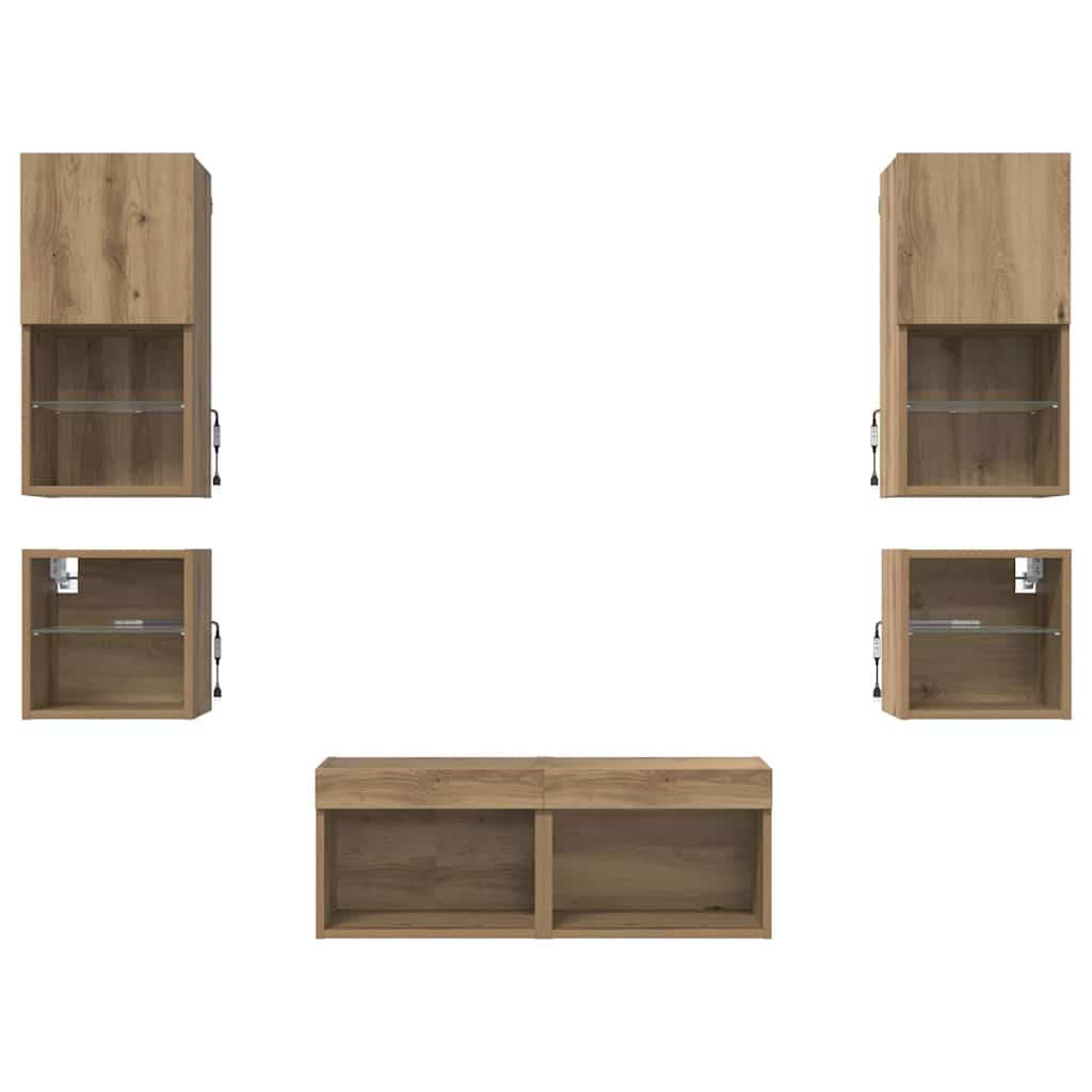 TV Wall Units 8 pcs Artisan Oak Engineered Wood