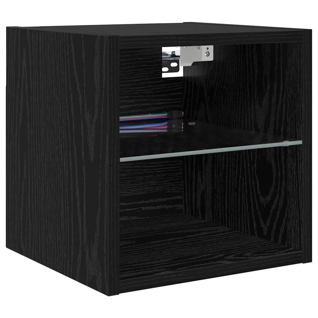 TV Wall Units 8 pcs Black Oak Engineered Wood