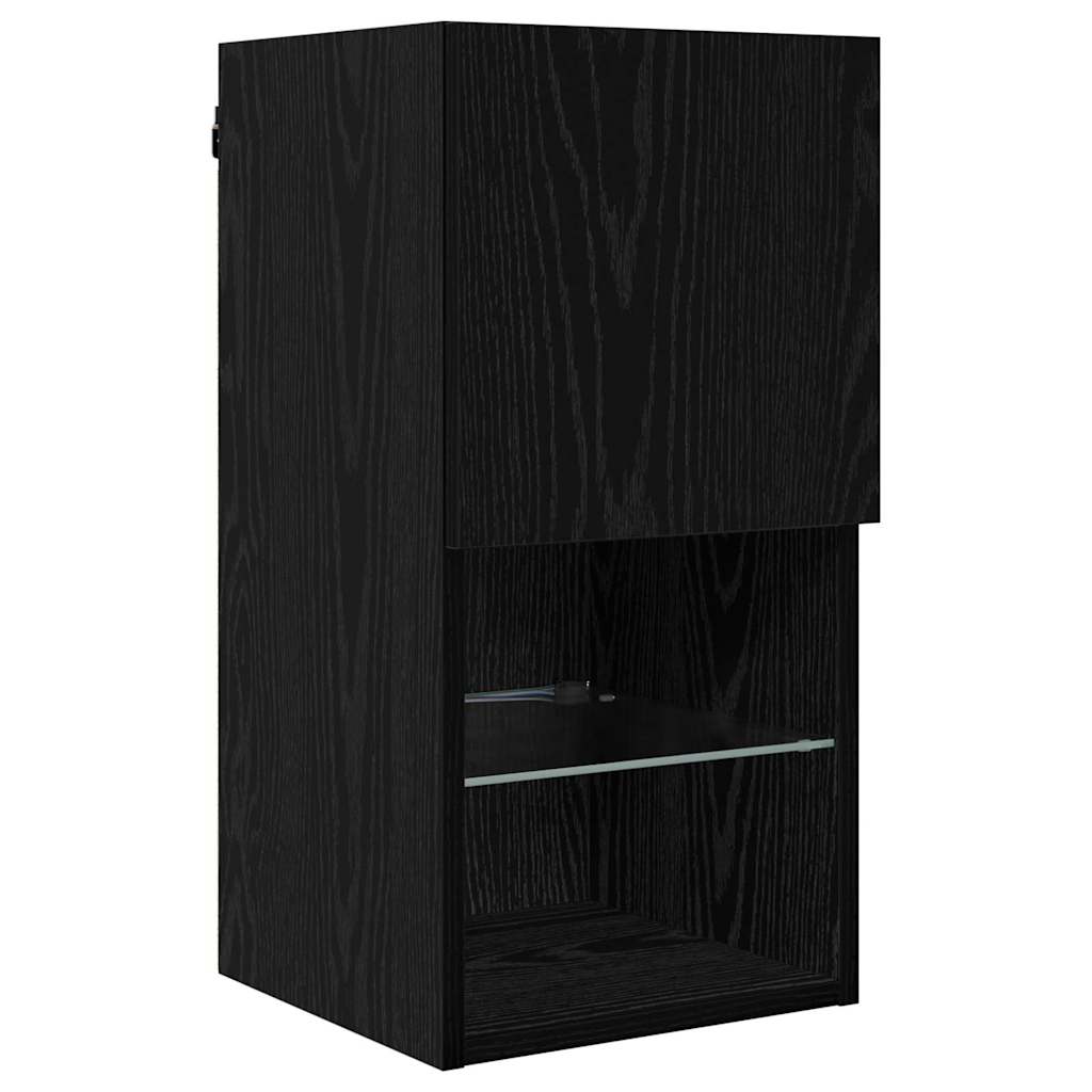 TV Wall Units 8 pcs Black Oak Engineered Wood
