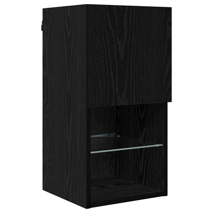 TV Wall Units 8 pcs Black Oak Engineered Wood