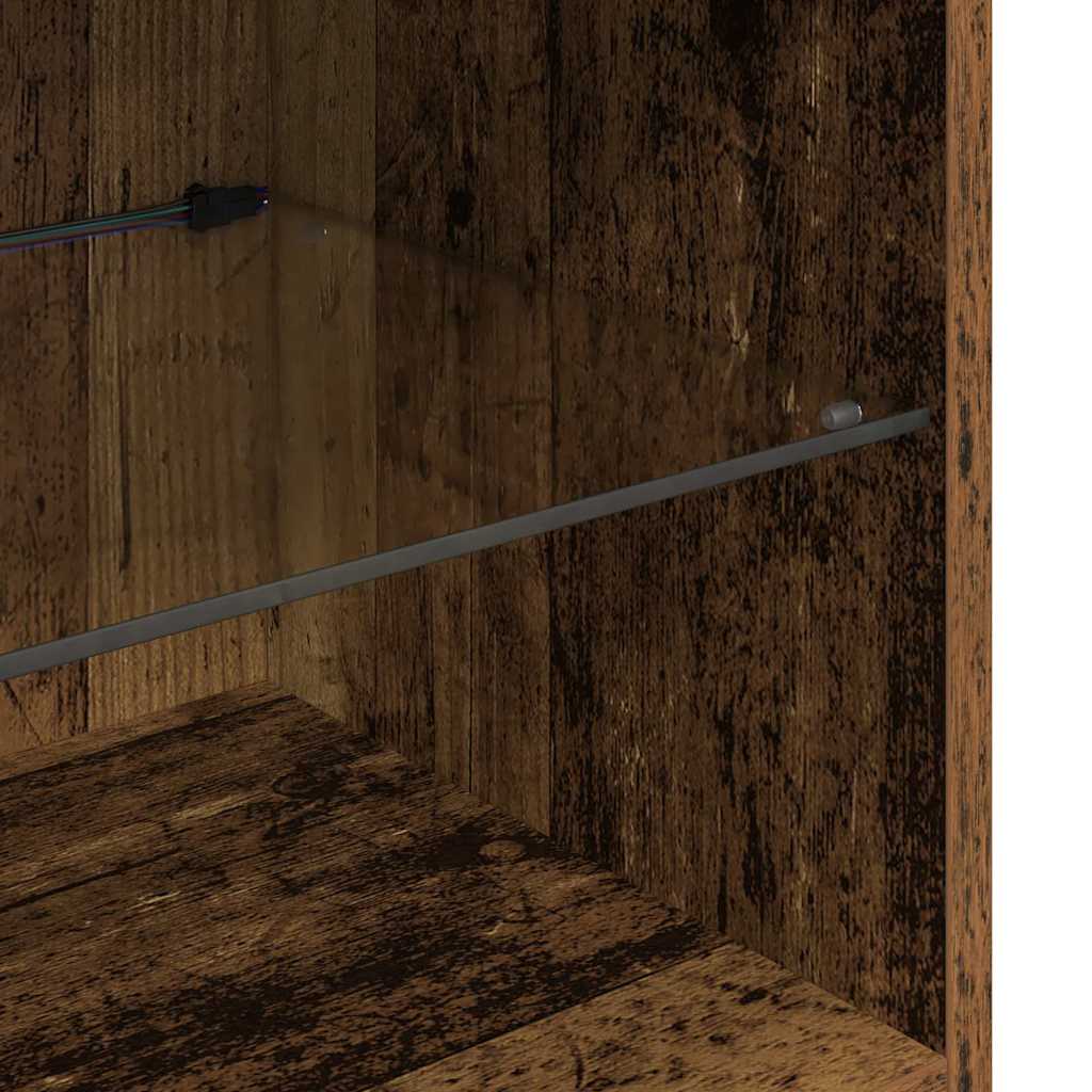 TV Wall Units Wall-mounted 5 pcs Black Oak Engineered Wood