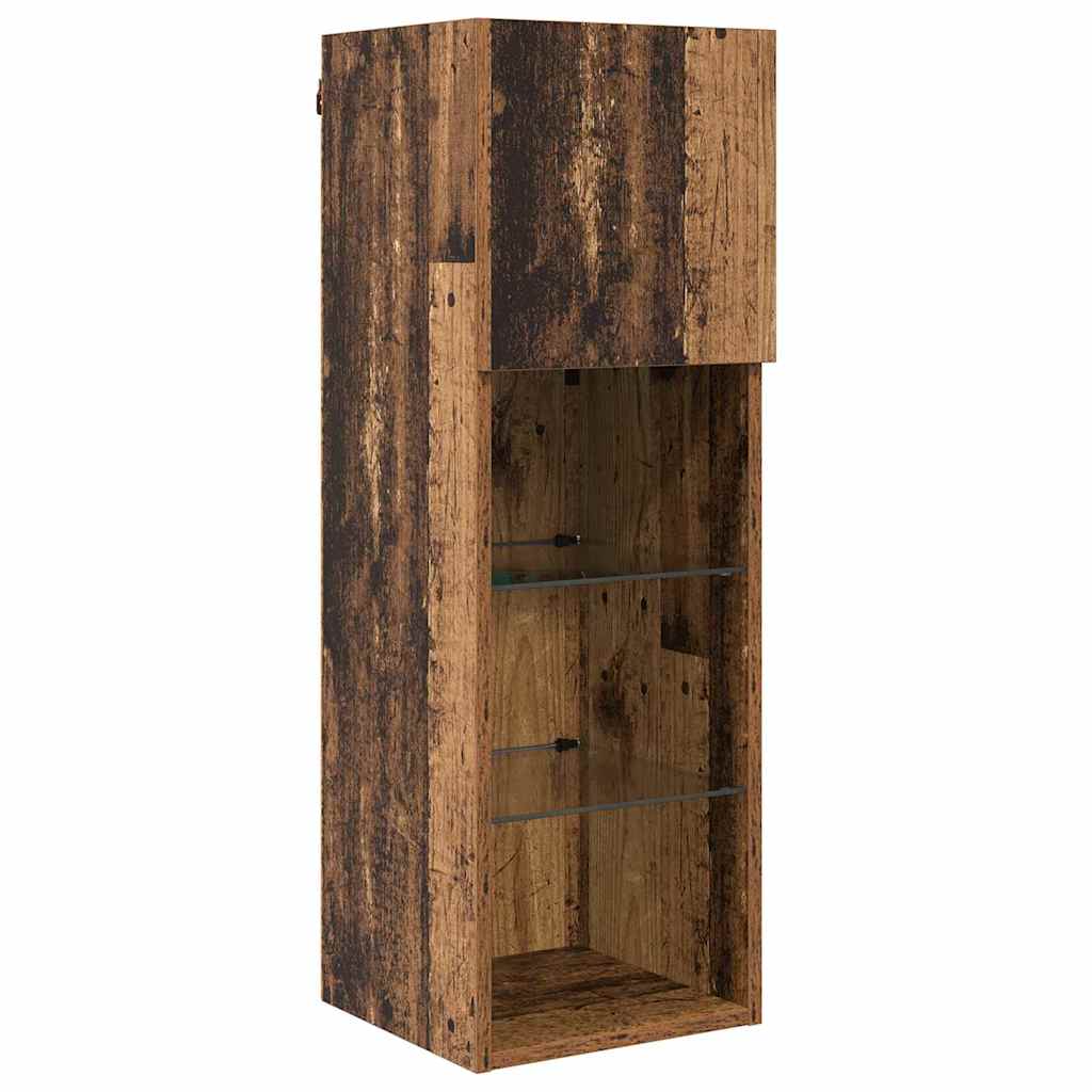 TV Wall Units Wall-mounted 5 pcs Black Oak Engineered Wood